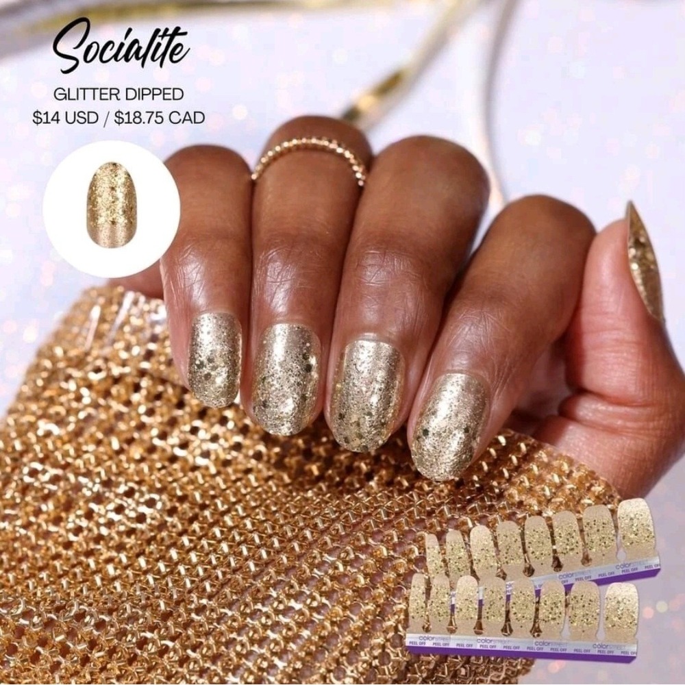 Color Street Nail Polish Strips SOCIALITE Holographic Glitter Retired